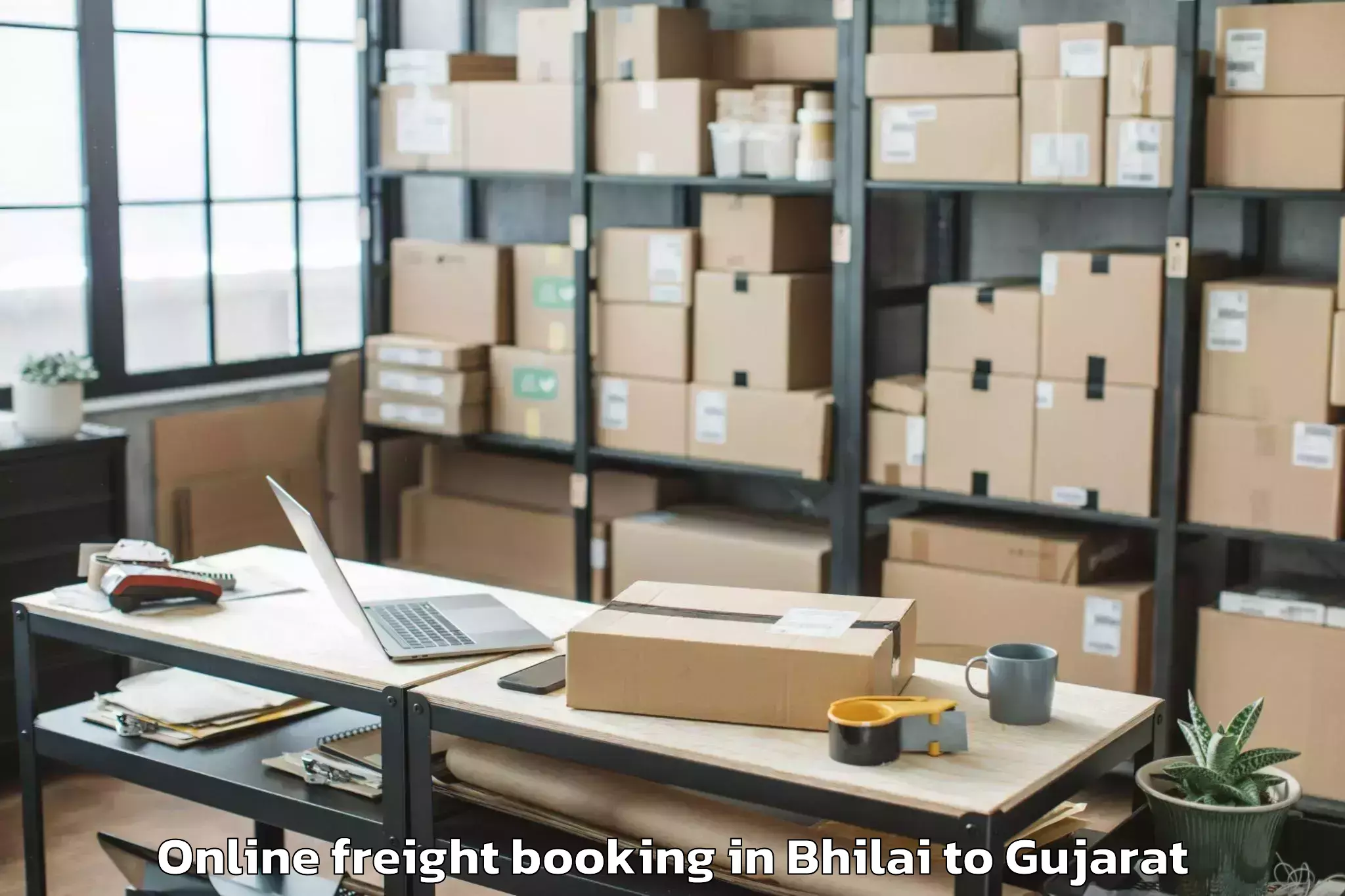 Top Bhilai to Bedi Online Freight Booking Available